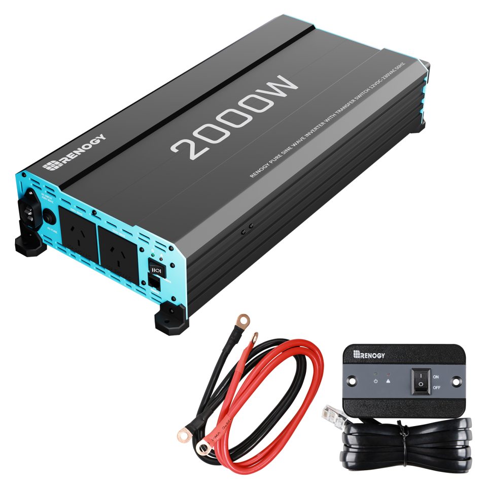 Renogy CORE 12V 2000W pure sine wave inverter with transfer switch